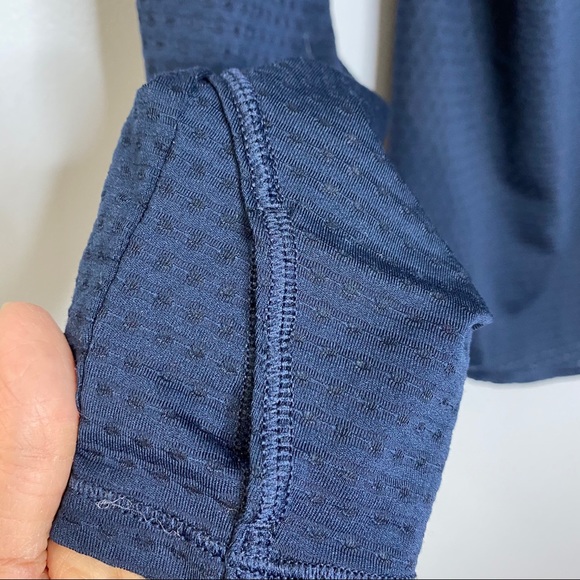 Athleta Chi Dot Mesh Navy Blue Top - Picture 5 of 10